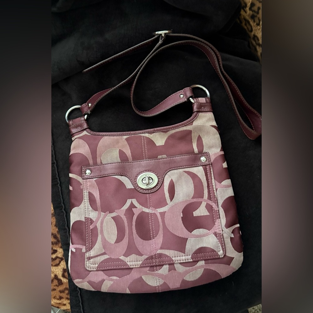 Coach Purple Signature Tote Bag